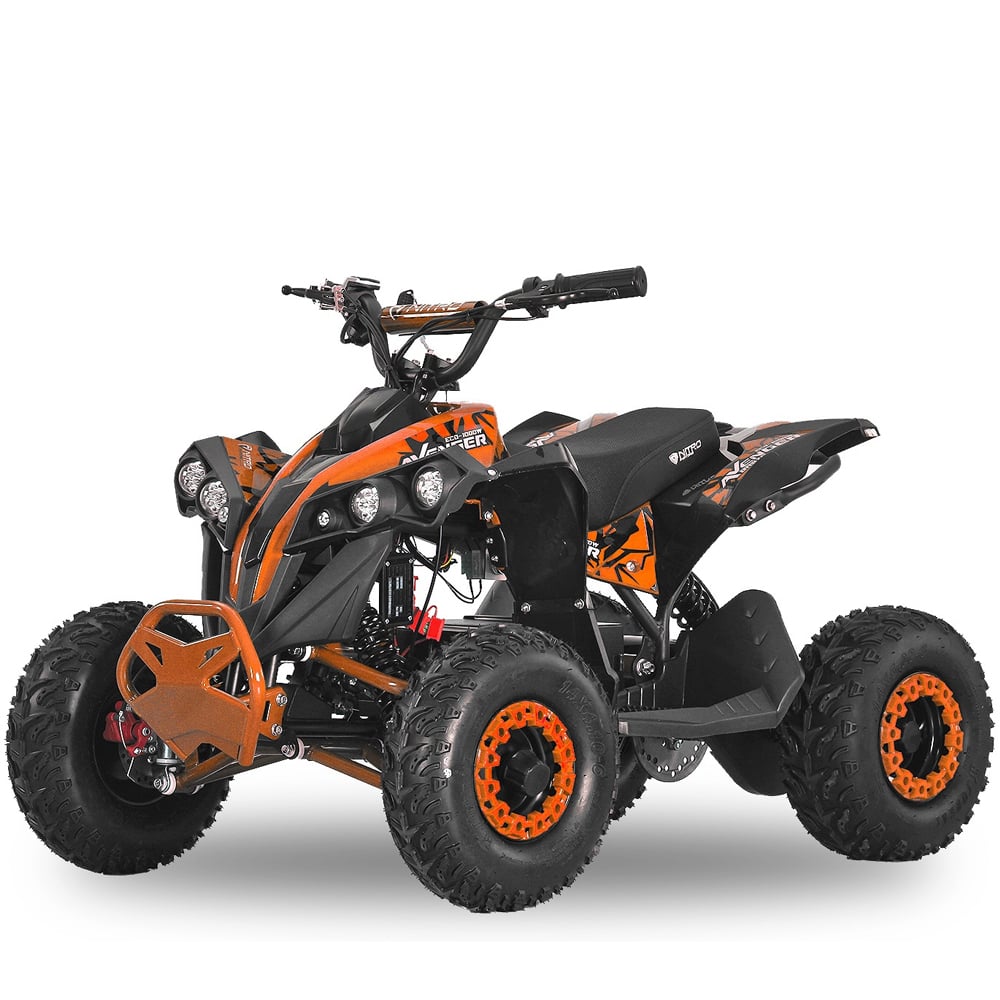 ATV electric NITRO Eco Avenger XXL 1000W 48V cu 3 viteza 6 inch BigTyre Portocaliu