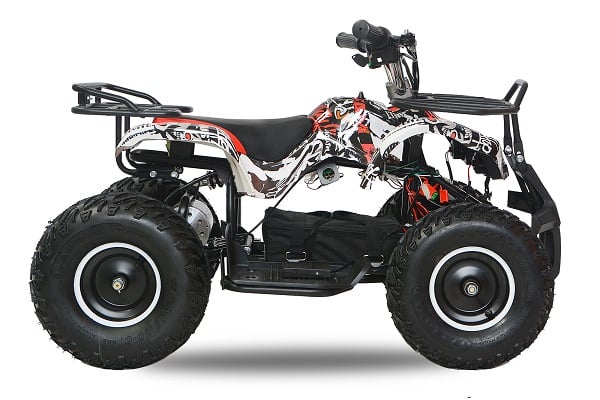 ATV electric NITRO Torino Quad 1000W 48V cu anvelope 13×4.10-6 grafiti white