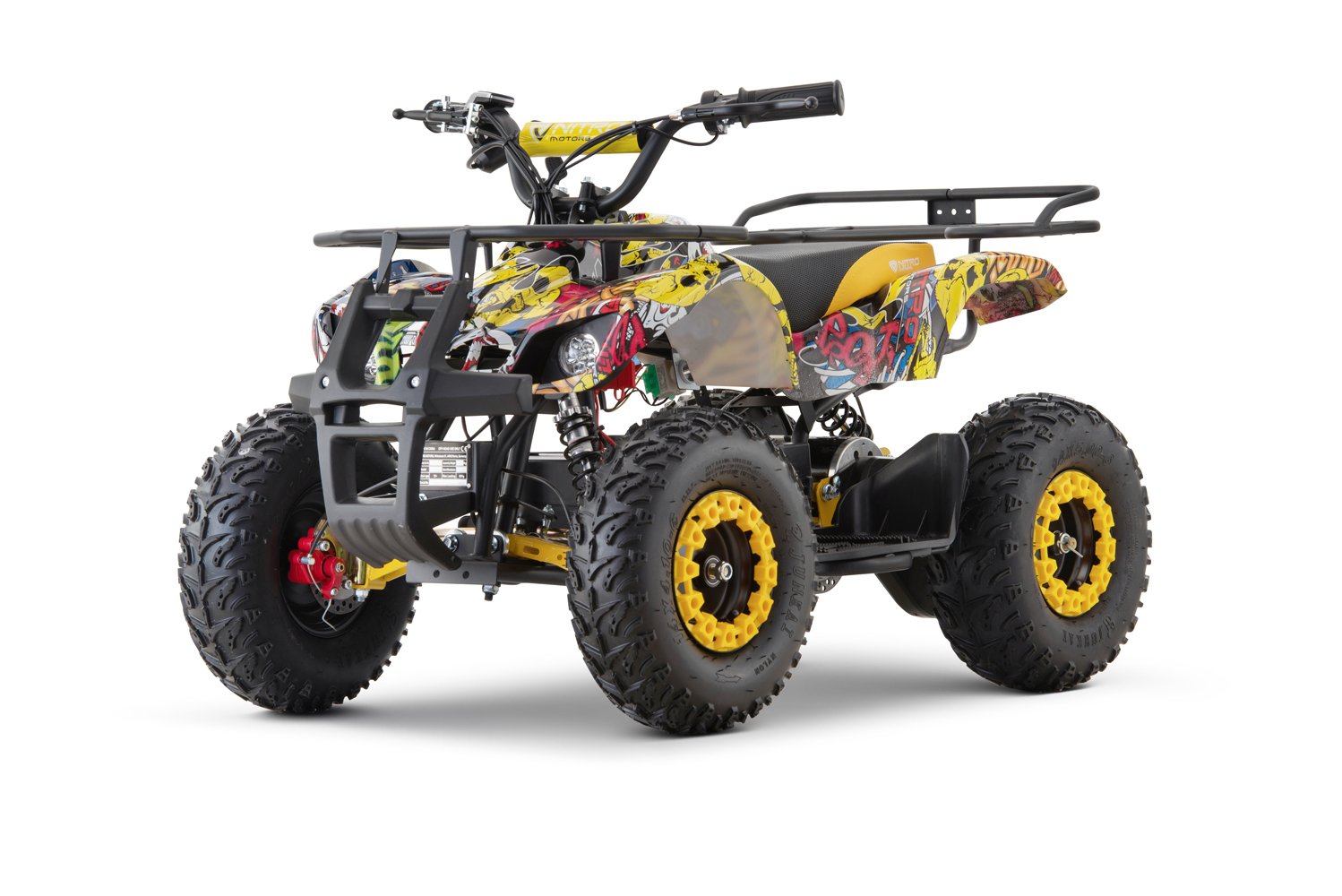 ATV electric pentru copii NITRO Torino Quad 1200W 48V Big Tyre culoare Yellow Grafiti