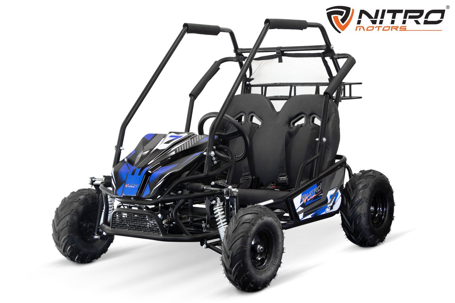 Buggy electric pentru 2 copii Nitro Gokart 2000W 60V 20Ah premium culoare Albastra