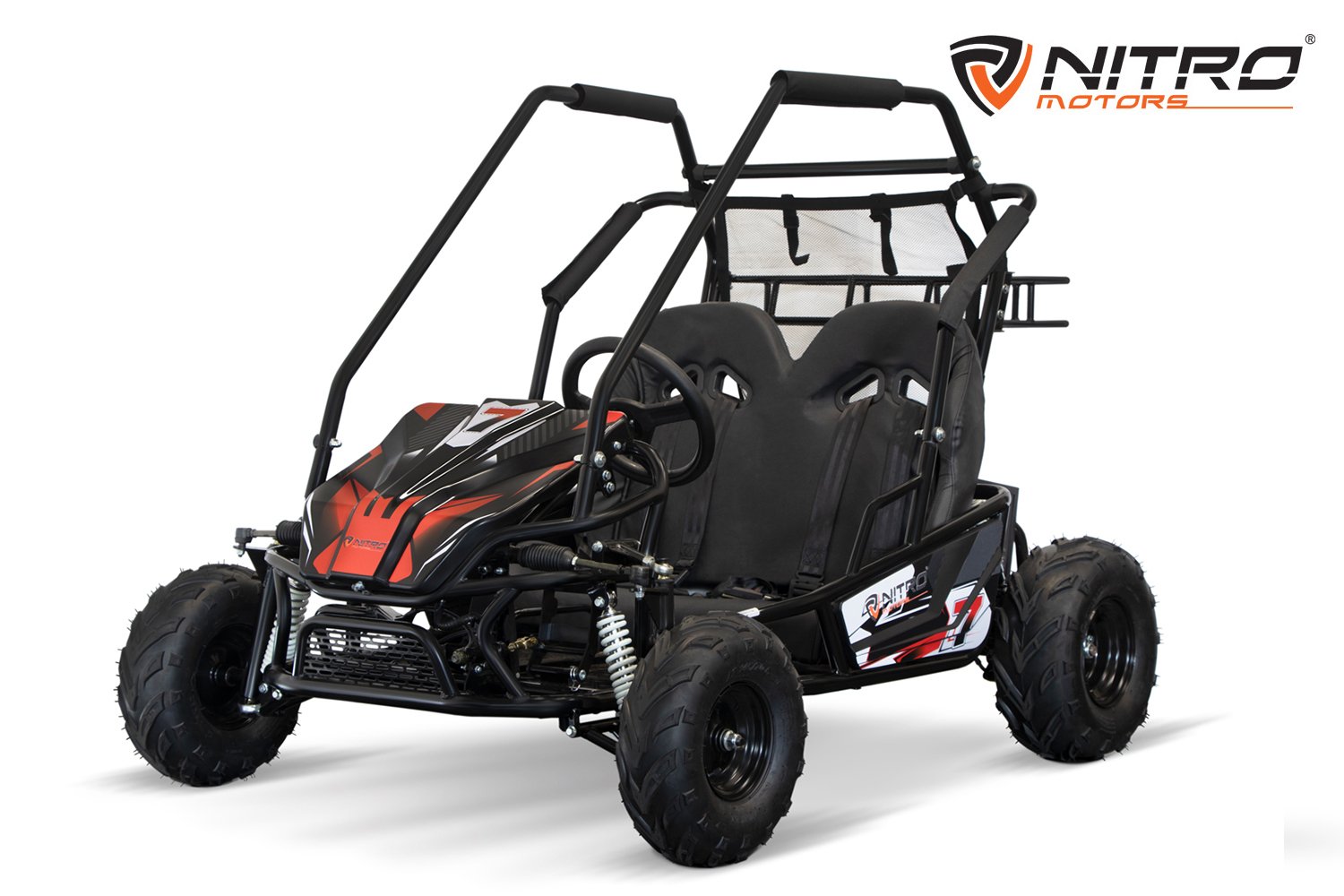 Buggy electric pentru 2 copii Nitro Gokart 2000W 60V 20Ah premium culoare Rosie