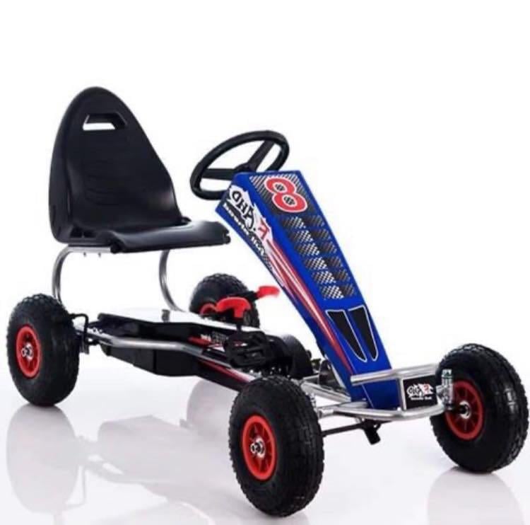 GO Kart cu pedale 6-15 ani F8-3 roti Gonflabile culoare Albastru