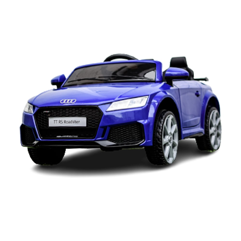 Masinuta electrica Audi TTRS Roadster 70W 12V cu roti moi scaun tapitat culoare Albastru