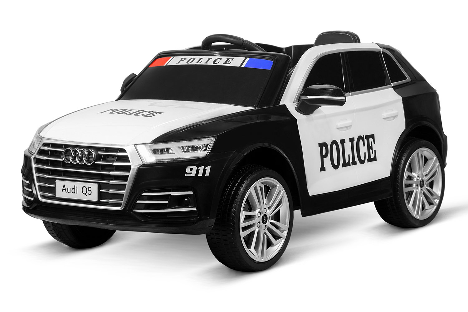 Masinuta electrica de politie Audi Q5 90W 12V 7Ah echipata PREMIUM #Police