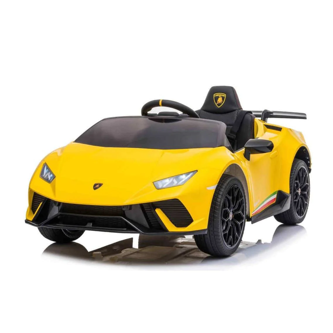 Masinuta electrica pentru copii 2-5 ani Lamborghini Huracan 4×4 putere 120W 12V galbena