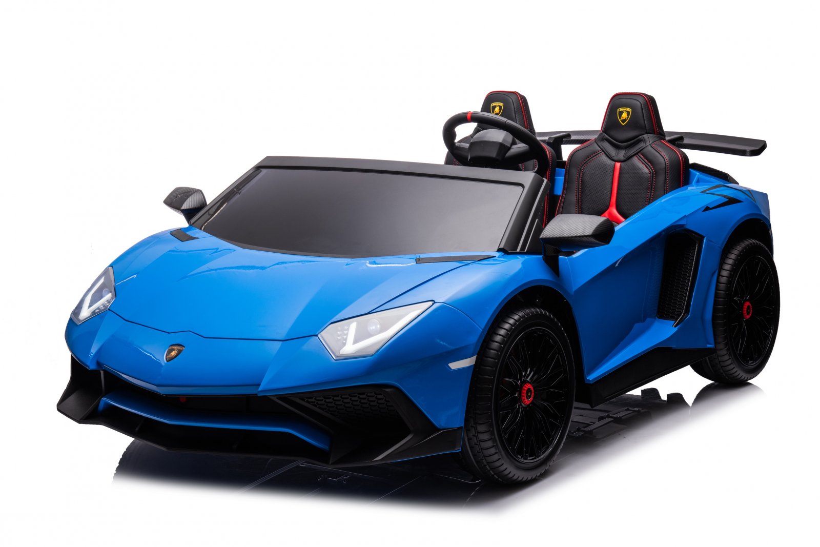 Masinuta electrica pentru copii 3-15 ani Lamborghini Aventador SV 300W 24V Premium culoare Albastra