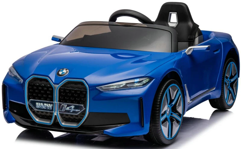 Masinuta electrica pentru copii Bmw I4 70W 12V premium bluetooth roti EVA scaun tapitat culoare Albastru