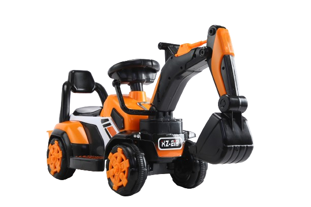 Mini excavator pentru copii 1-3 ani,  BJXZ216 cu incarcator manual, standard, culoare portocalie