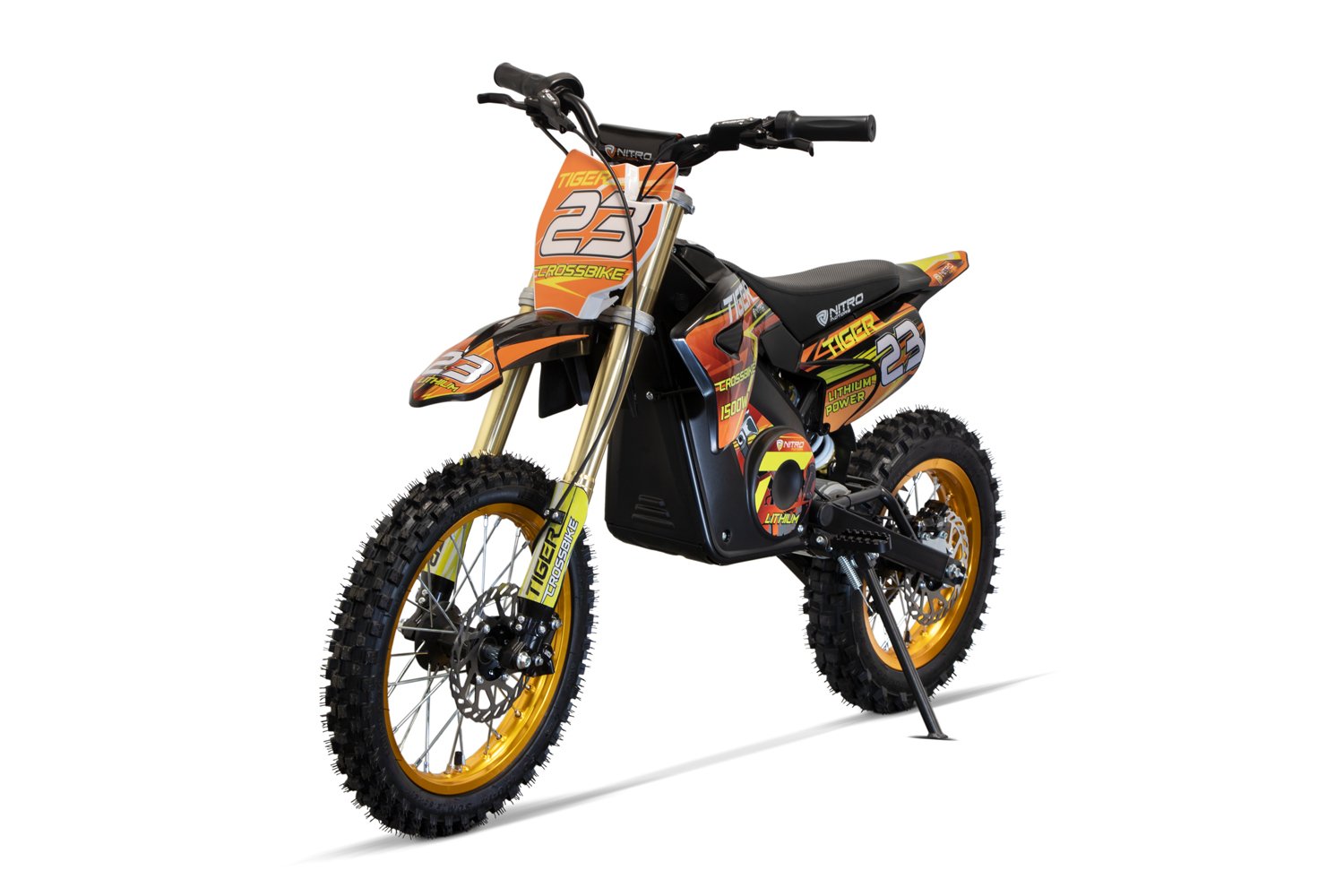 Motocicleta electrica Eco Tiger 1500W 14/12 48V 14Ah Lithiu ION culoare portocalie