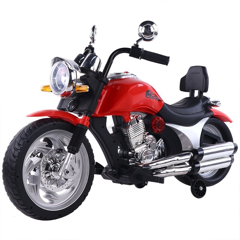 Motocicleta electrica pentru copil 3-7 ani  BJF916 70W cu scaun tapitat rosu