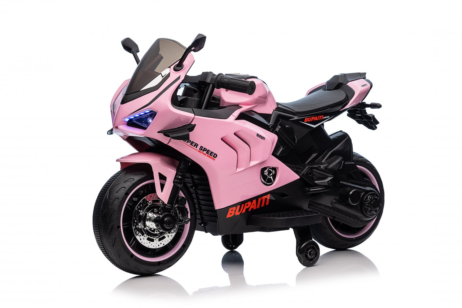 Motocicleta electrica pentru fetite,  BDQ888 70W 12V cu roti moi, Bluetooth, culoare Roz