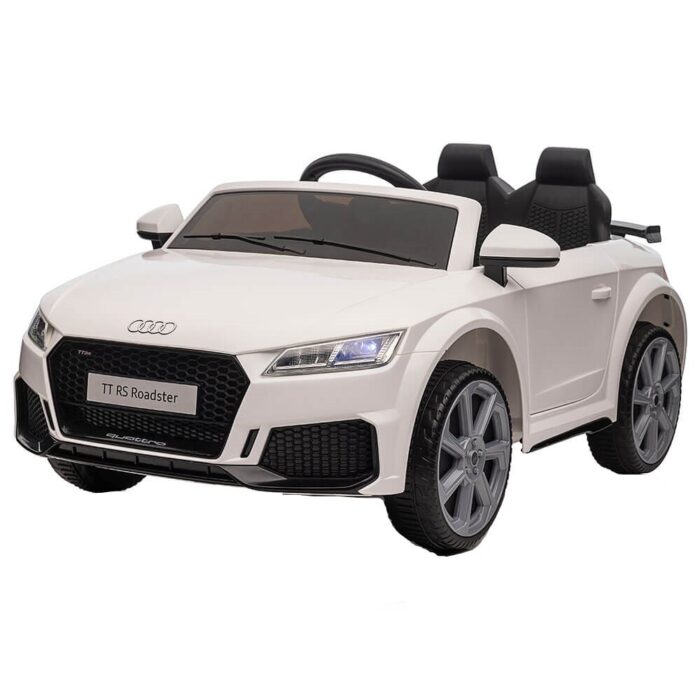 Masinuta electrica Audi TT RS, cu telecomanda, roti spuma cauciucata EVA, Alba