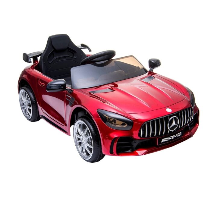 Masinuta Electrica cu acumulator pentru copii NOVOKIDS™ Mercedes AMG GTR, Roti din Cauciuc EVA, 3-8 ani, usi cu deschidere, Baterie12V, 2 Viteze, lungime 120 cm, 2 motoare 550…