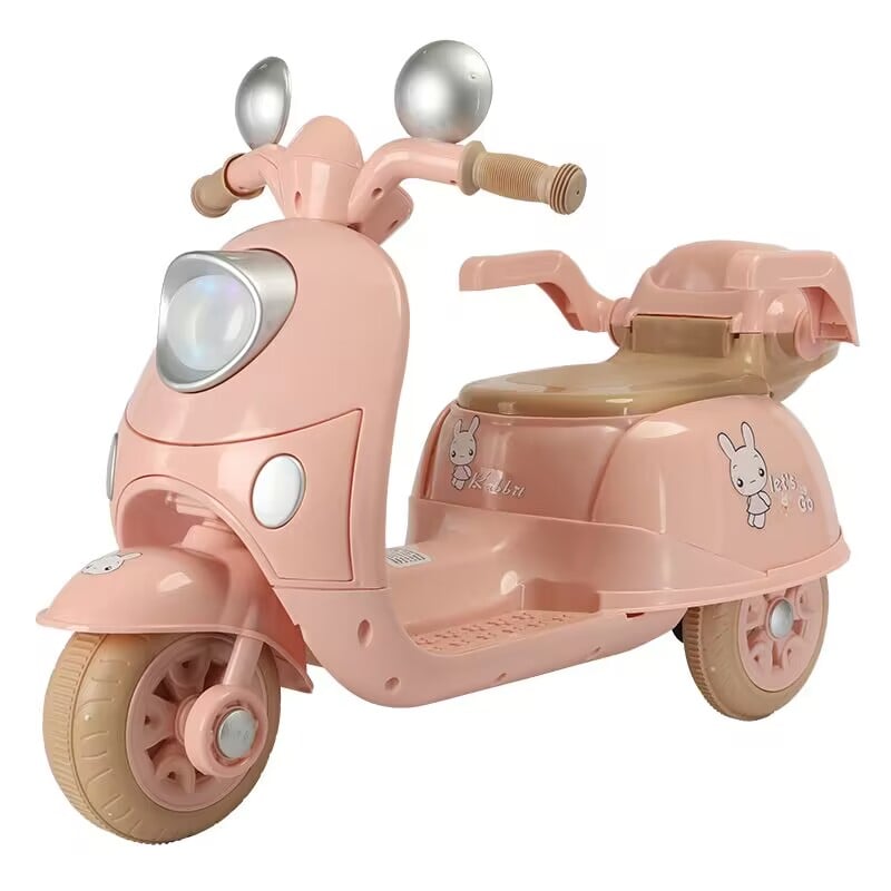 Tricicleta electrica pentru fetite 3-5 ani  Bunny 40W 6V culoare Roz Pal