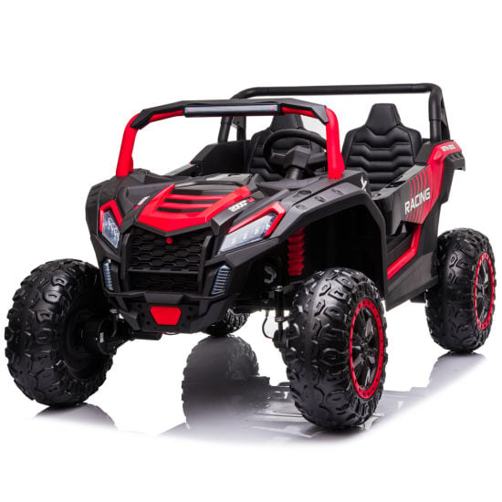 UTV electric pentru 2 copii intre 3-11 ani Racing 300W 4×4 24V 7ah cu ROTI MOI #Rosu