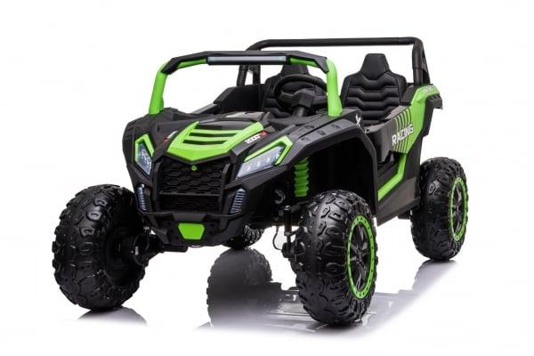 UTV electric pentru 2 copii intre 3-11 ani Racing 300W 4×4 24V 7ah cu ROTI MOI #Verde